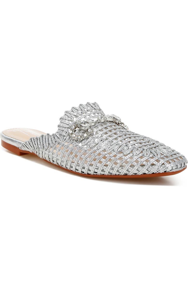 LONDON RAG Roboma Crystal Embellished Mule, Main, color, Silver