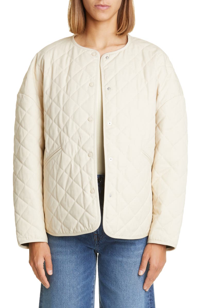 TOTEME Quilted Organic Cotton Canvas Jacket, Main, color, 