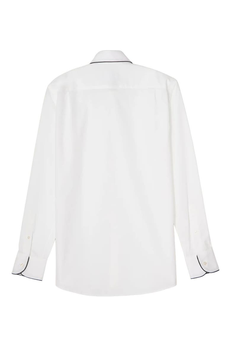 Reeves Piped Formal Shirt in Contemporary Fit, Alternate, color, White