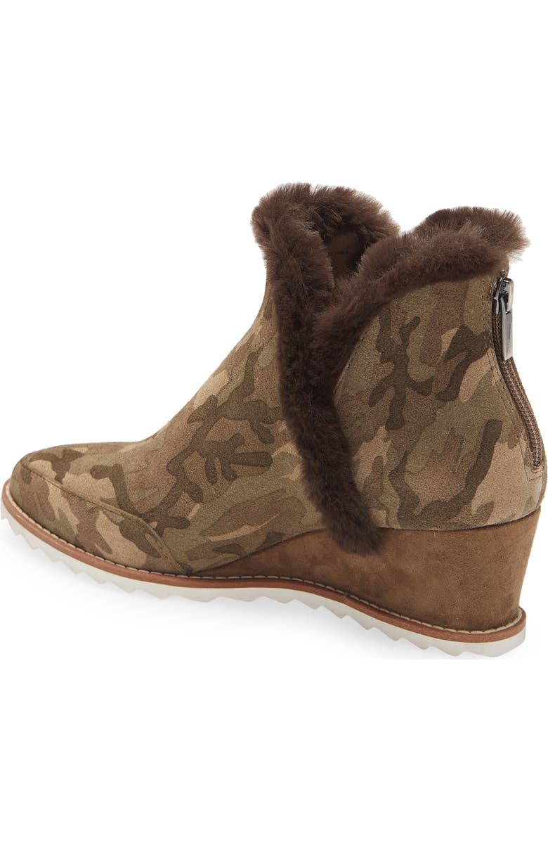 Pelle Moda Erin Faux Fur Trim Wedge Bootie, Alternate, color,