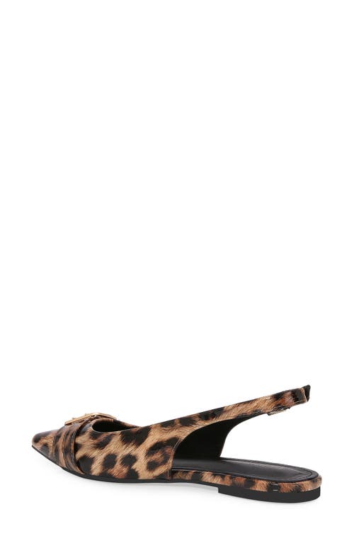 Berness Buckle Slingback Pointed Toe Flat In Brown