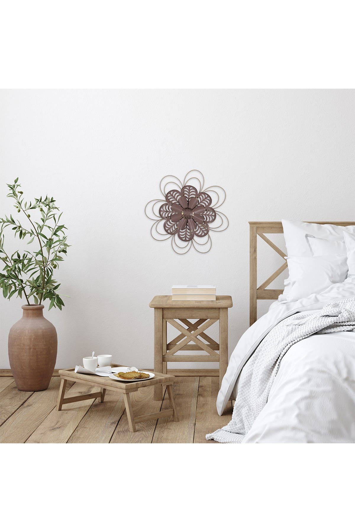STRATTON HOME DECOR Delicate Pink Metal & Wood Flower Wall Decor ...