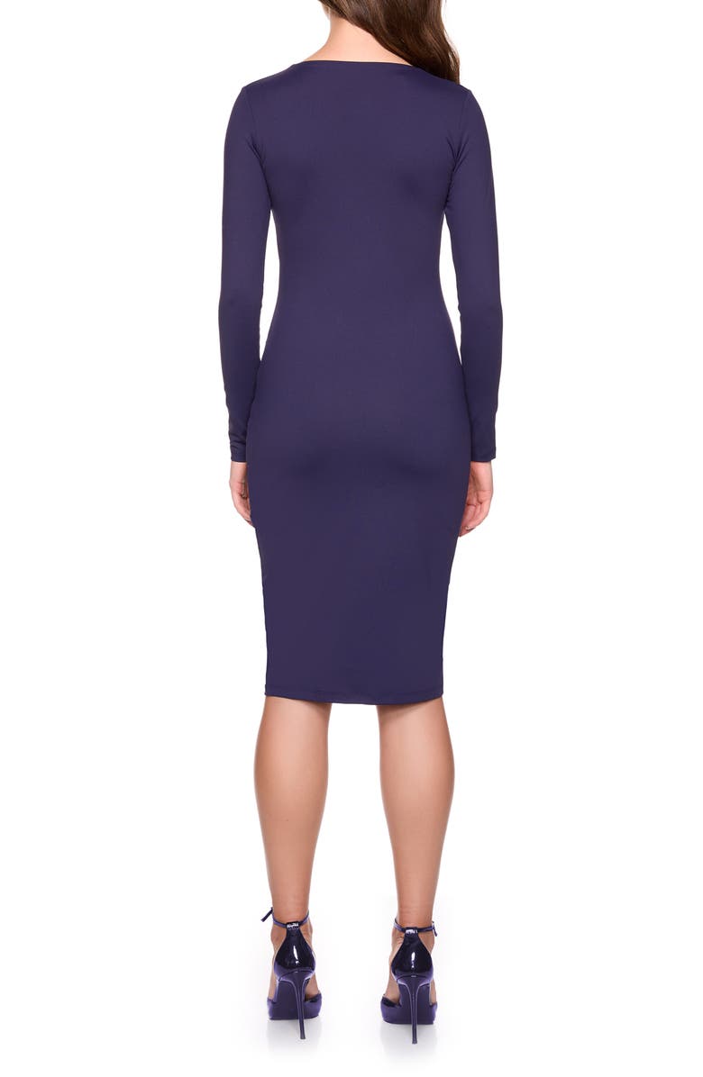 Susana Monaco Deep Slit Body-Con Dress, Alternate, color, Eggplant