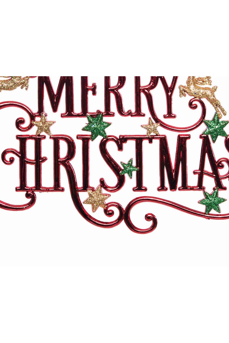 Merry Christmas Ornament, Alternate, color, Red