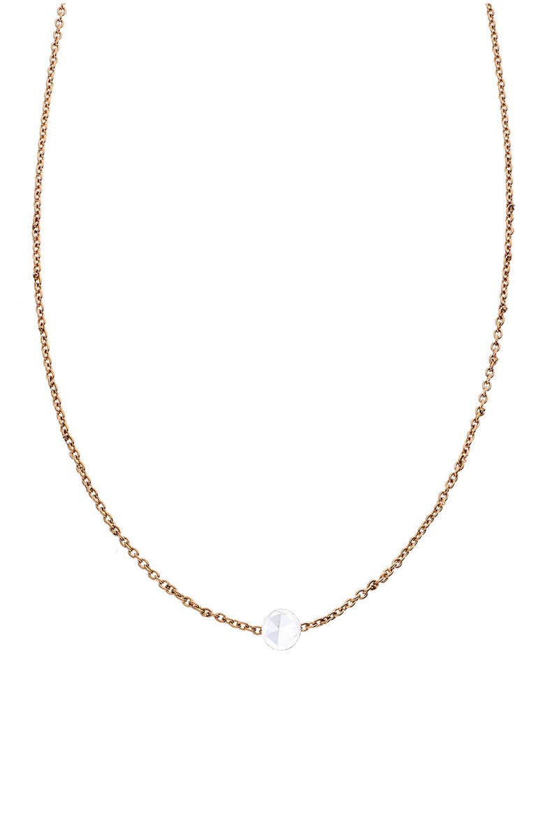 Rose-Cut Diamond Pendant Necklace, Main, color, ROSE GOLD/ DIAMOND