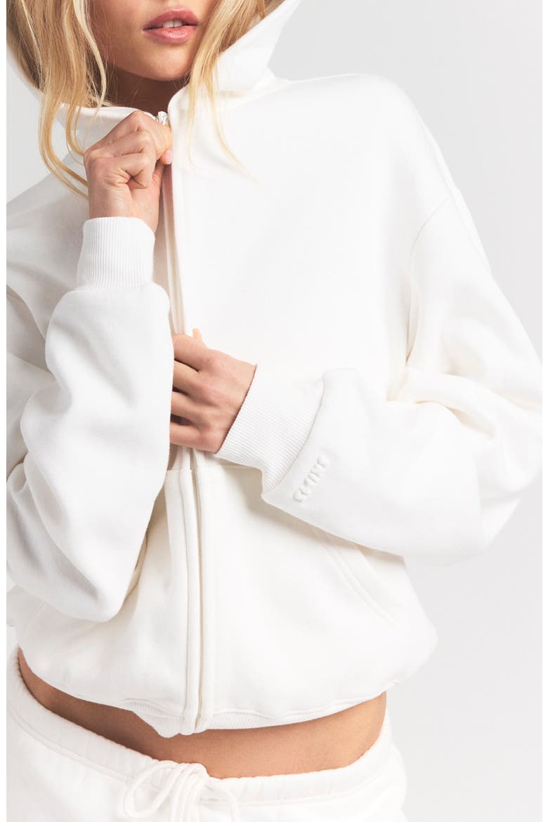 Cotton Fleece Blend Classic Zip-Up Hoodie, Main, color, MARBLE