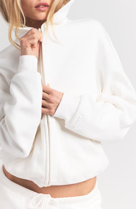 Cotton Fleece Blend Classic Zip-Up Hoodie (Regular & Plus)