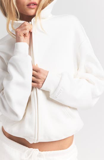 epine é frill zip sweat blouson white adidas Z.N.E. Full-Zip Hoodie - White | Free Shipping with adiClub