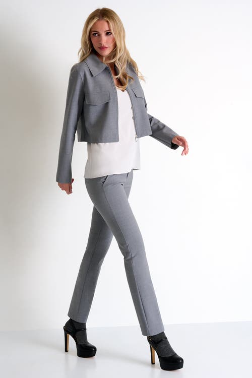 Shan Contemporary Short Jacket In Gray