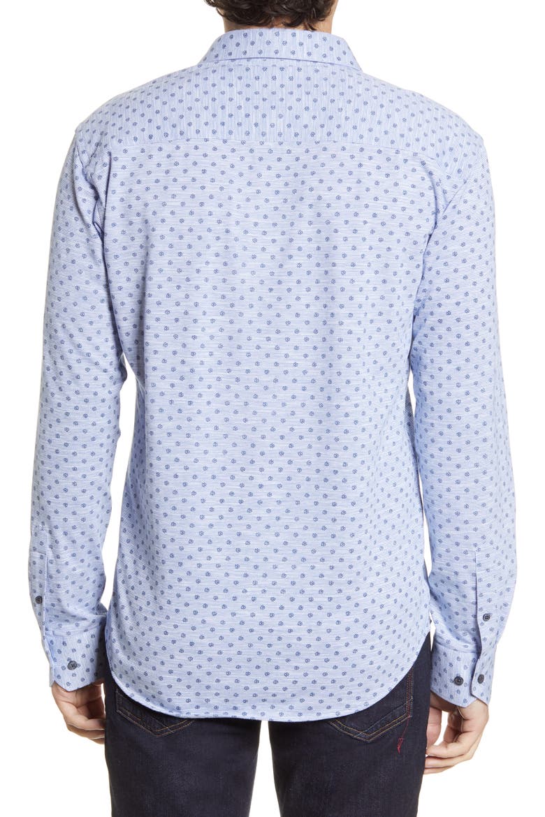 Regular Fit Knit Button-Up Shirt, Alternate, color, CLASSIC BLUE