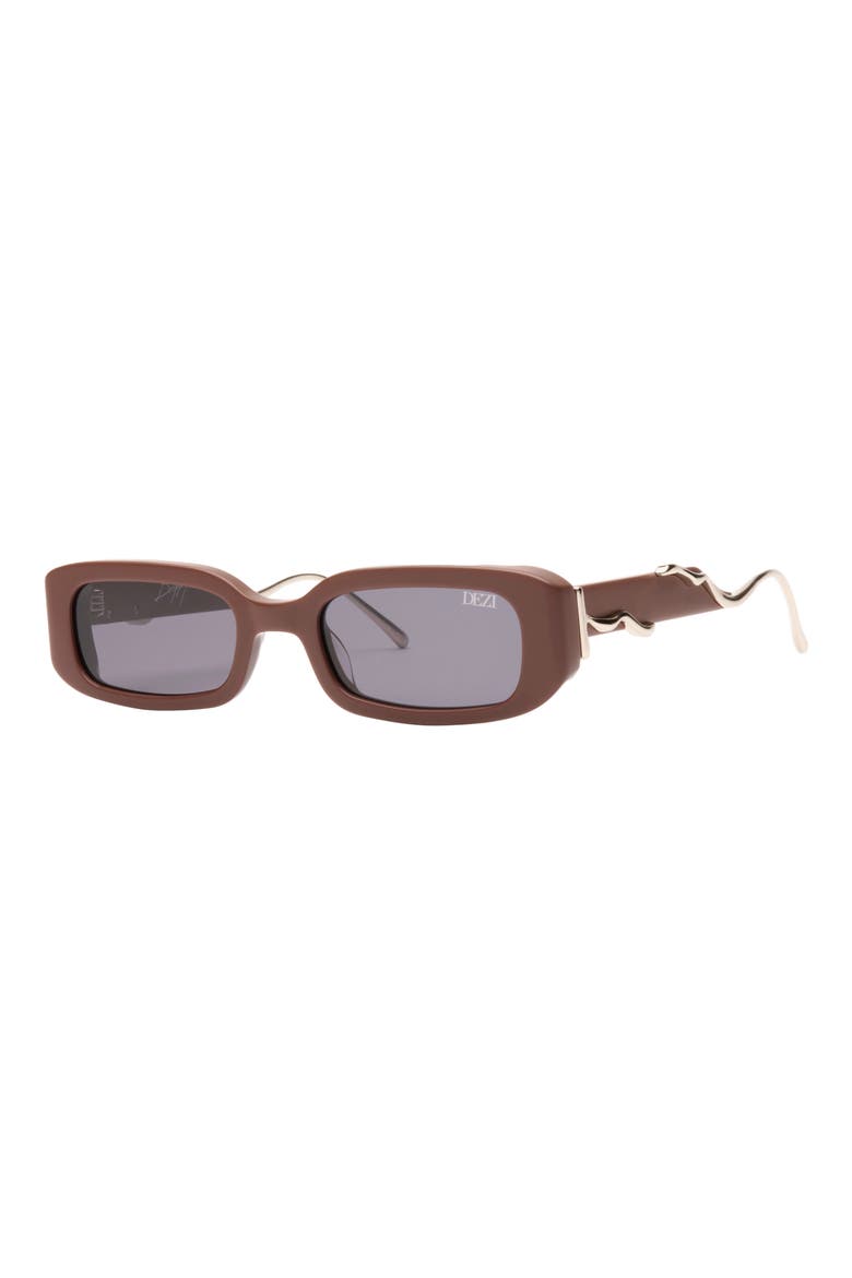 Lil Drippy 49mm Rectangular Sunglasses, Alternate, color, LIL DRIPPY MATTE CHOCOLATE / DARK SMOKE / SILVER