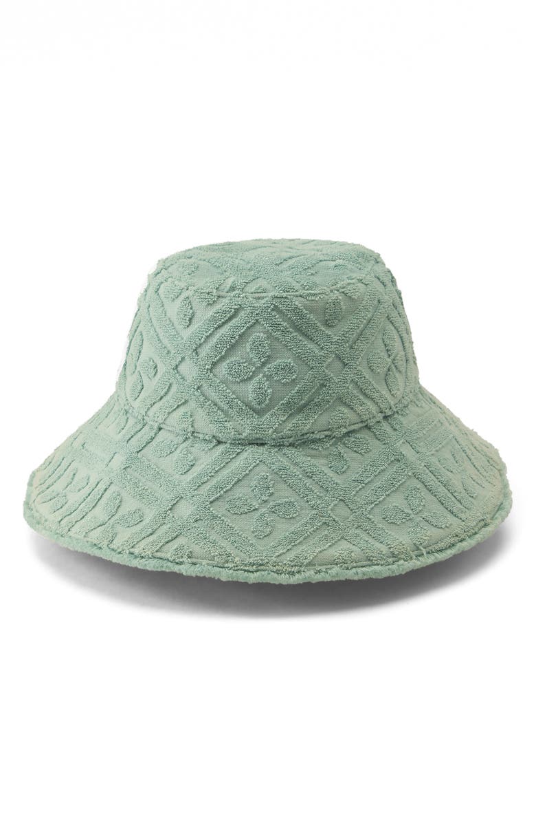 Helen Kaminski Cintia Jacquard Terry Bucket Hat, Alternate, color, Seaglass