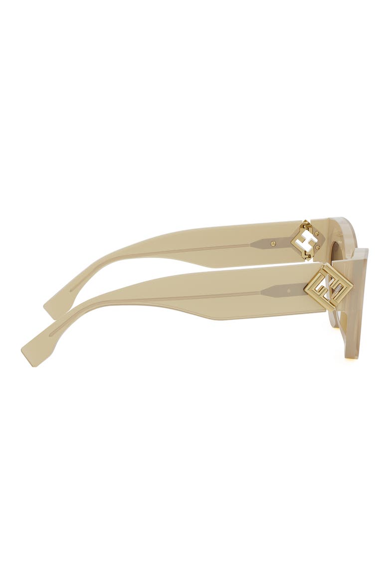 FF Diamonds 52mm Cat Eye Sunglasses, Alternate, color, SHINY BEIGE / BROWN