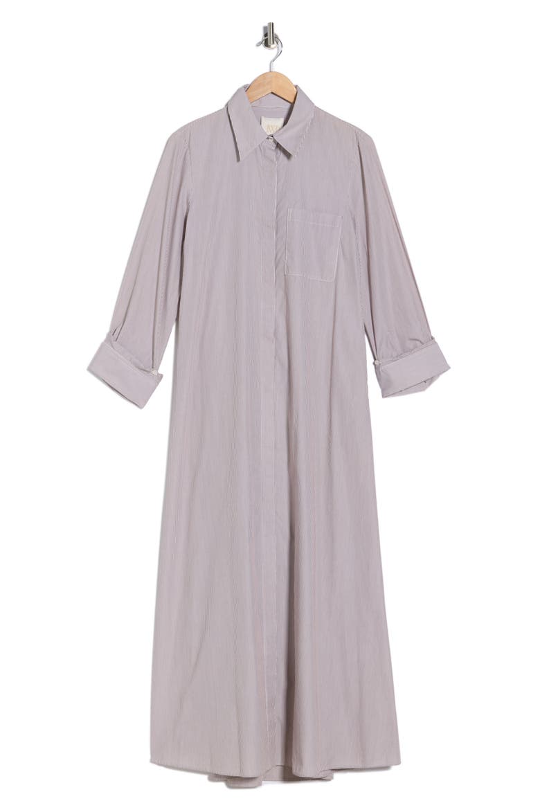 Jenny's Cotton Shirtdress, Alternate, color, WHITE/ CHOCOLATE