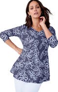 Jessica London Knit Crepe Sweetheart Neck Top