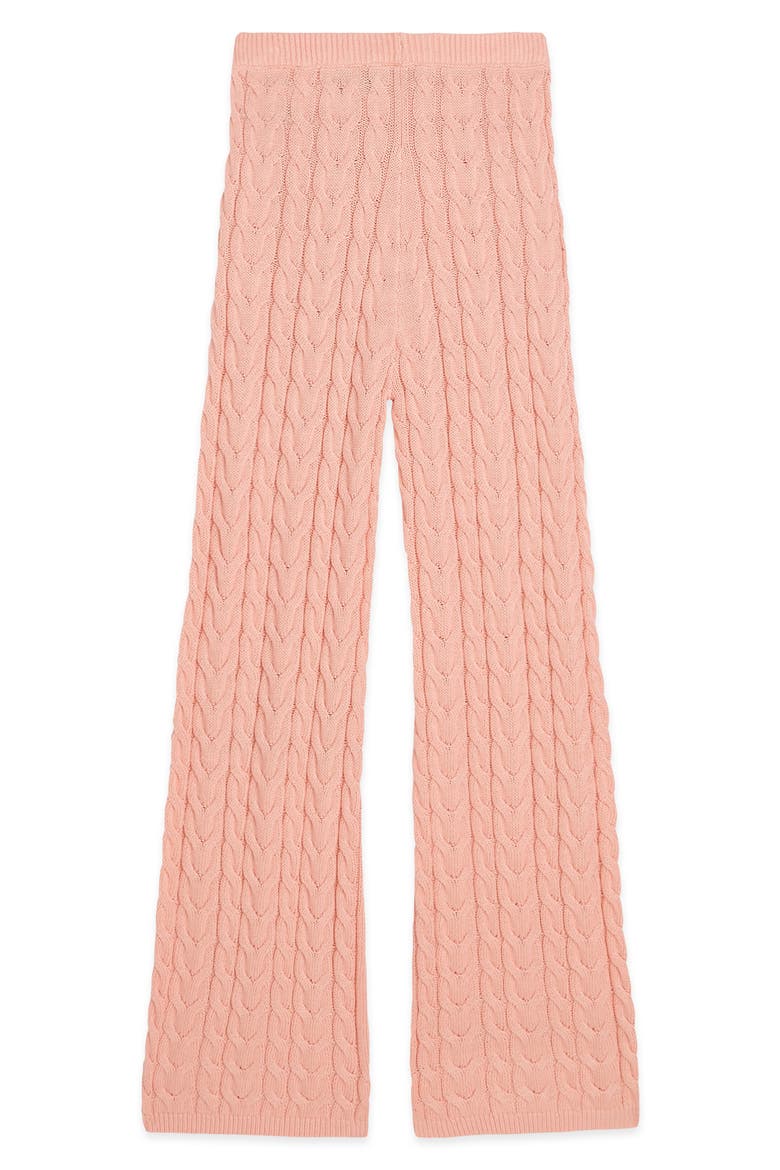 Kids' Cable Stitch Sweater Pants, Alternate, color, APRICOT BLUSH