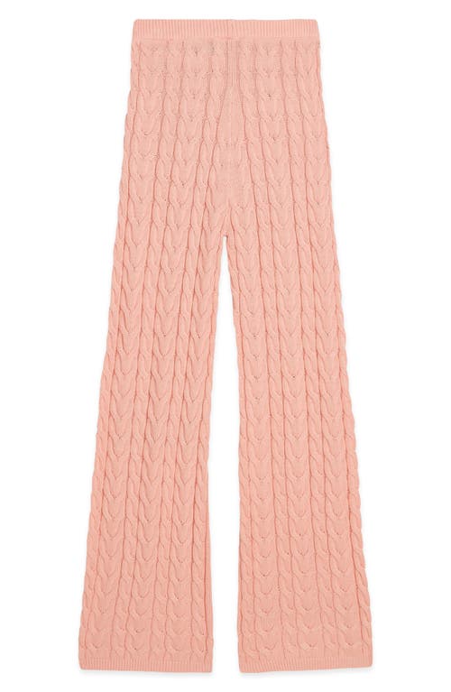 Scotch & Soda Kids' Cable Stitch Sweater Pants In Pink