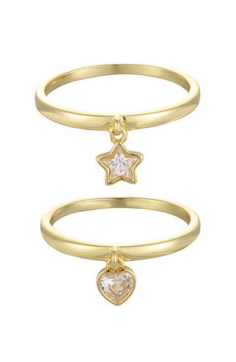 Star & Heart Charm Set of 2 Rings