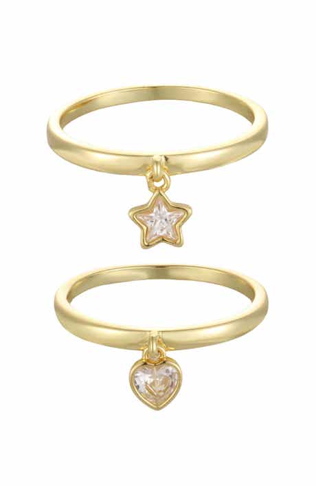 Star & Heart Charm Set of 2 Rings