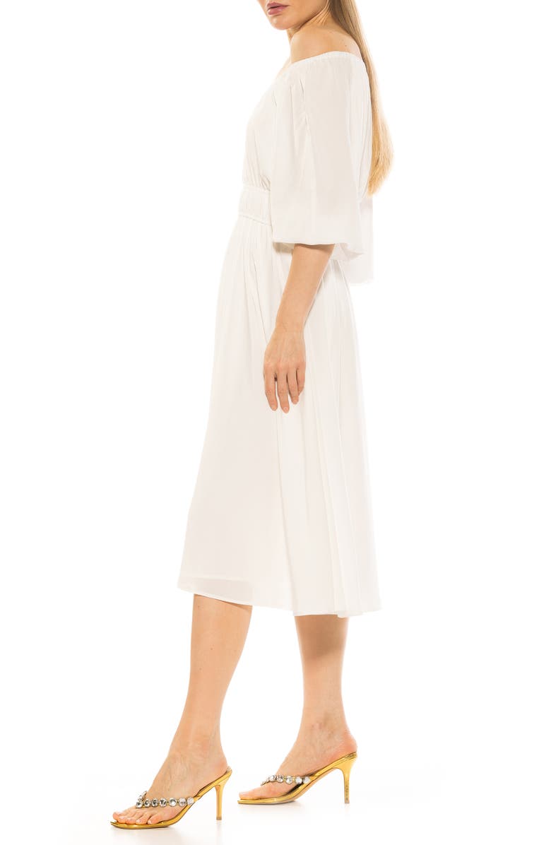 Alexia Admor Emily Balloon Sleeve Fit & Flare Midi Dress, Alternate, color, Ivory