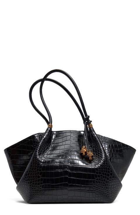 Braelyneex Croc Embossed Faux Leather Tote