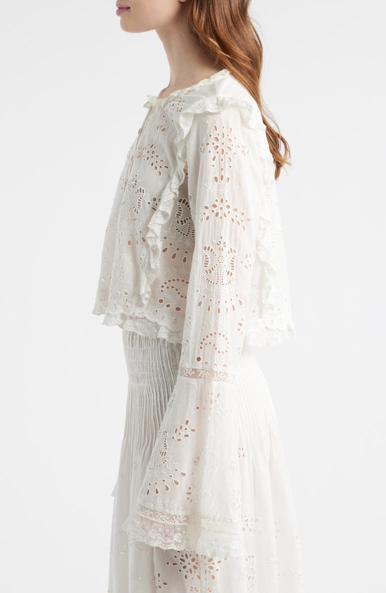 LoveShackFancy Hawthorn Cotton Broderie Anglaise Top, Alternate, color, 