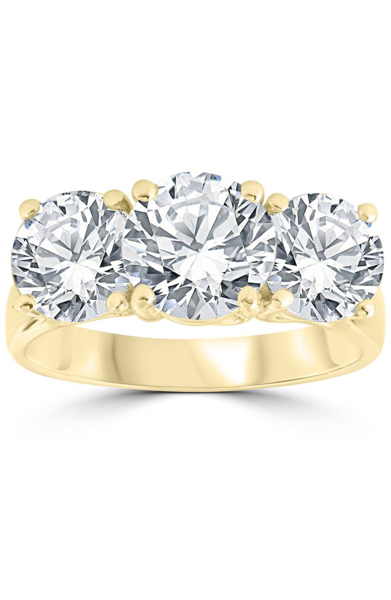 Bliss Diamond Certified 5Ct Three Stone Diamond Engagement Anniversary Ring 14k Gold Lab Grown, Main, color, 14K Yellow Gold