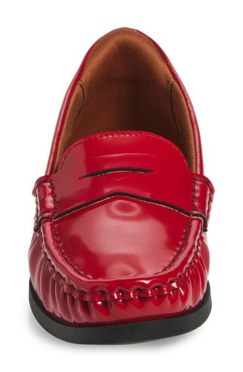 Marc Joseph New York Brightwater Ave Patent Penny Loafer In Red Patent