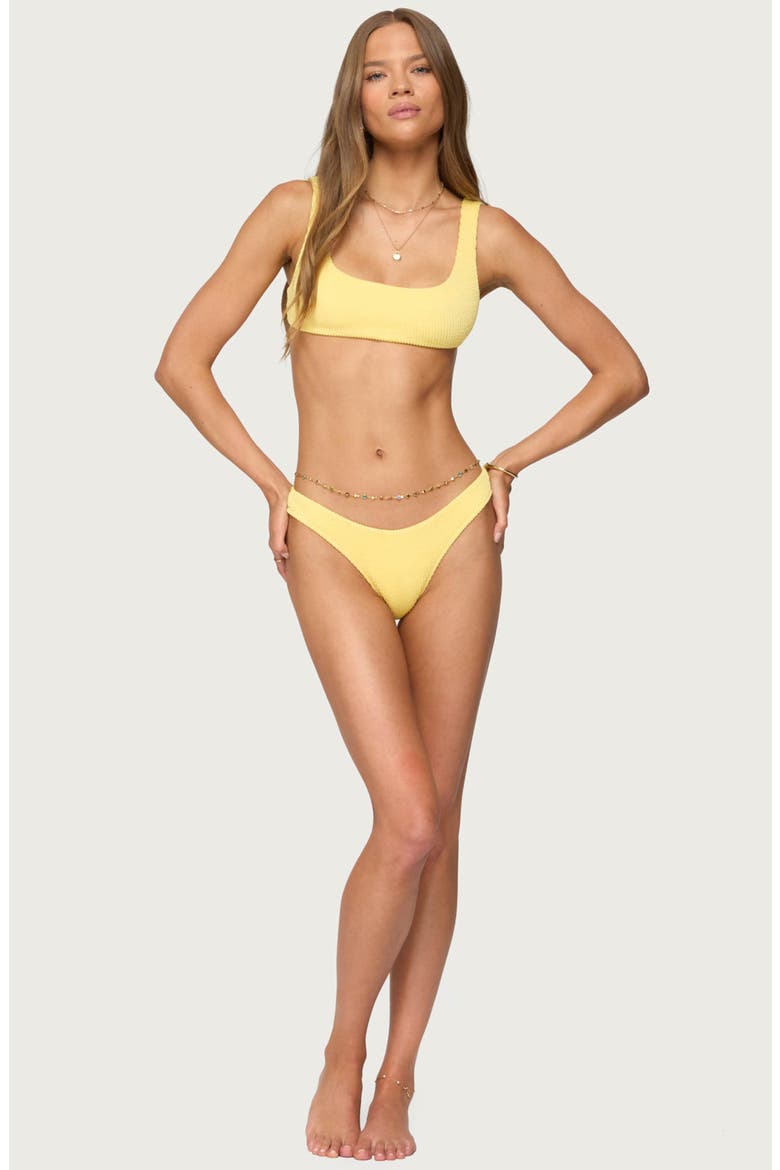 Oasis Scrunch Bikini Top, Alternate, color, YELLOW