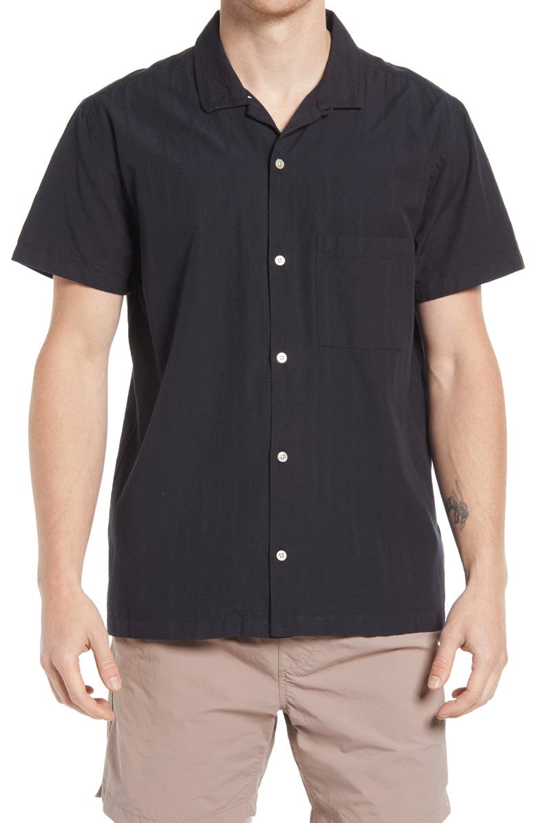 Madewell Textured Stripe Easy Camp Shirt, Main, color, 