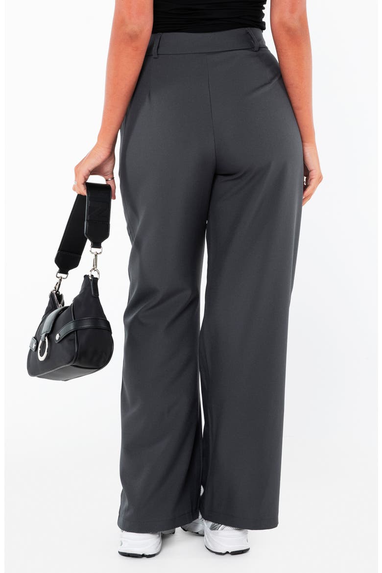 Archer Pleated High Waist Straight Leg Pants, Alternate, color, SLATE