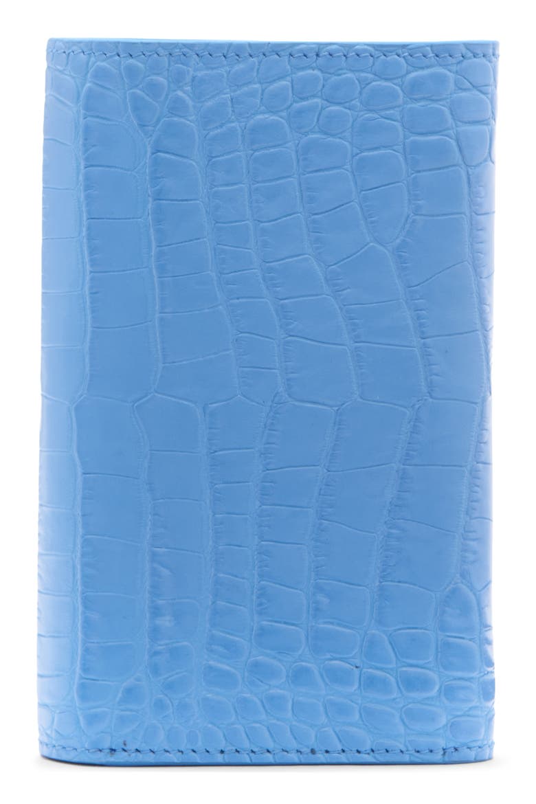 Aube Croc Embossed Compact Wallet, Alternate, color, LICHEN BLUE