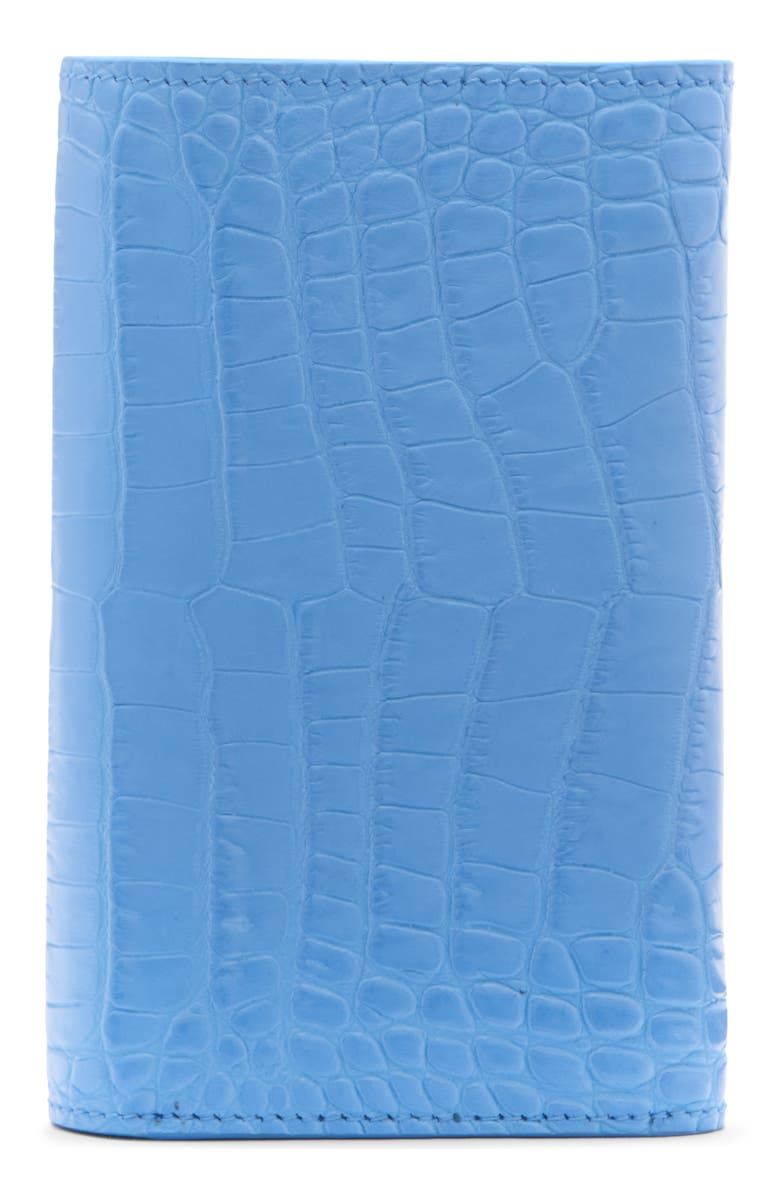 TOM FORD Aube Croc Embossed Compact Wallet, Alternate, color, Lichen Blue