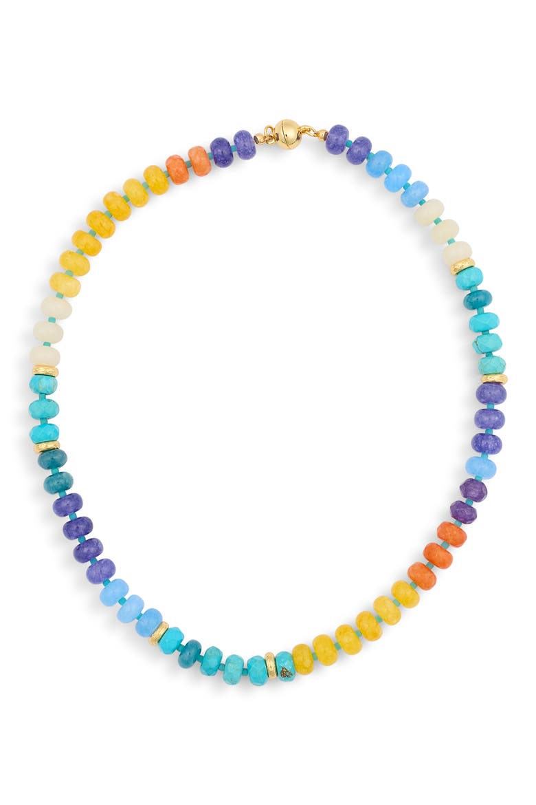 Ella Multicolor Beaded Necklace, Main, color, GOLD