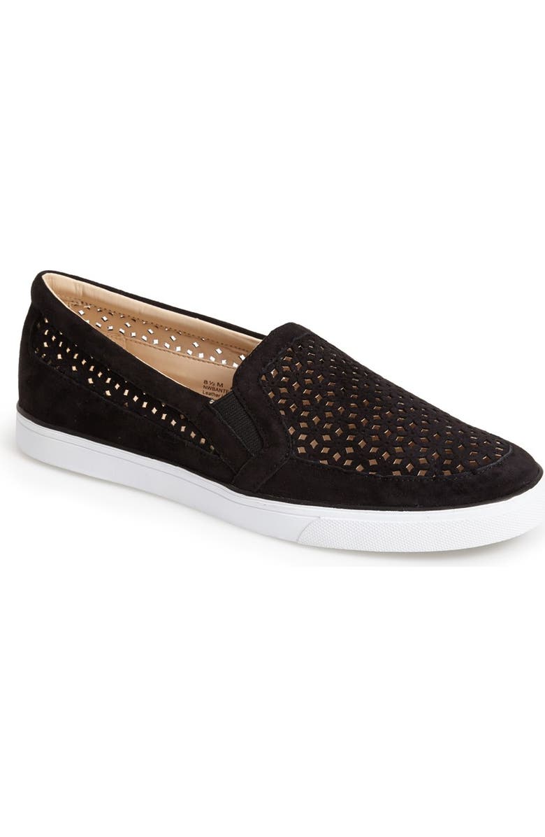 Nine West 'Banter' Perforated Suede Slip-On Sneaker, Main, color,