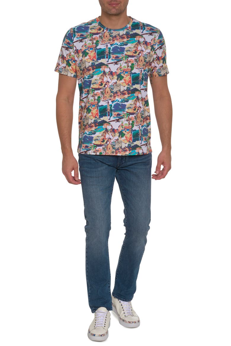 Hawaii Vacation Cotton T-Shirt, Alternate, color, WHITE MULTI