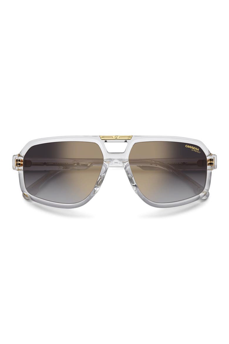 Victory 59mm Gradient Navigator Sunglasses, Alternate, color, CRYSTAL GREY / GREY GOLD