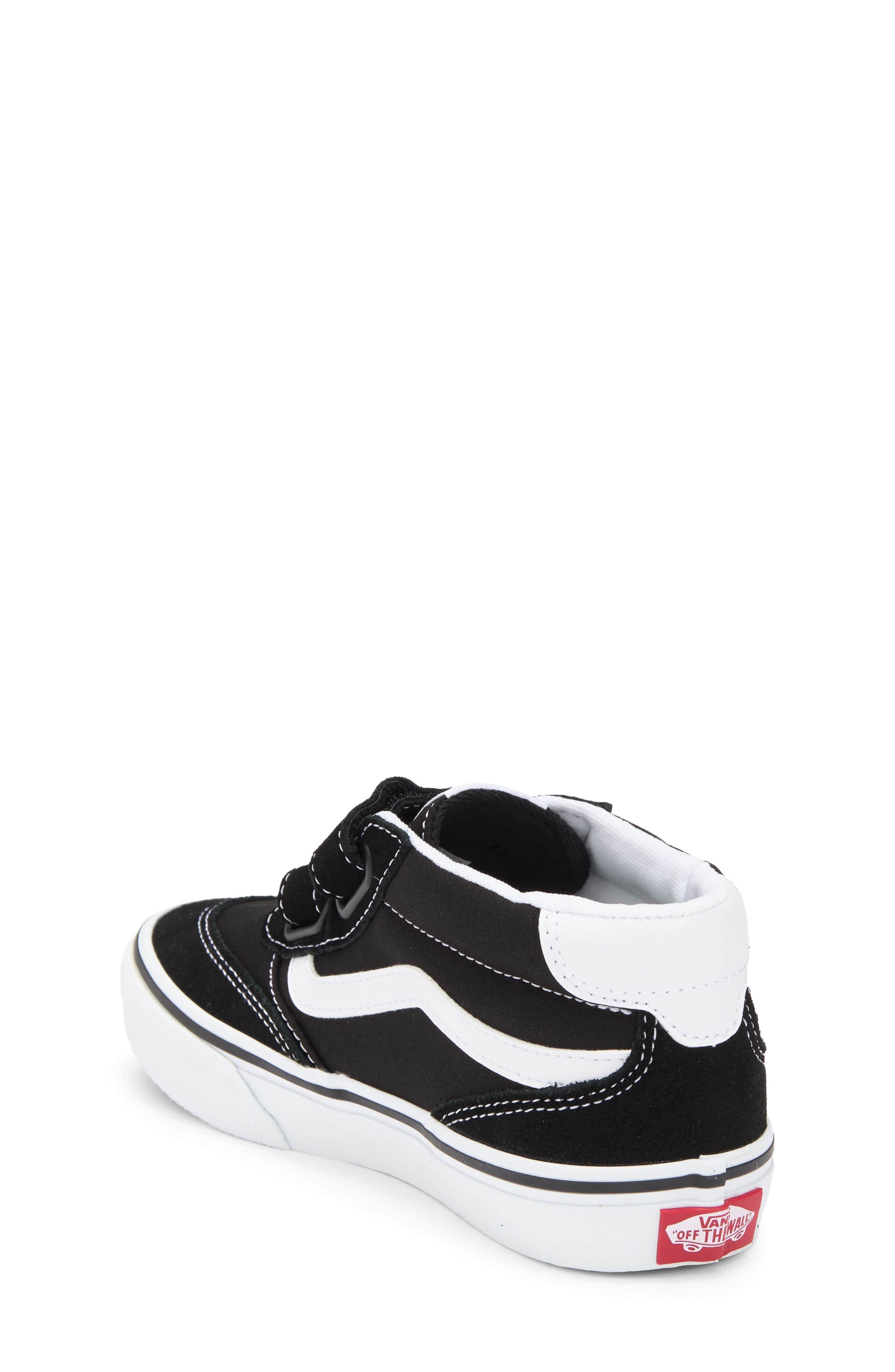 Vans Kids' Brooklyn Mid Top Sneaker, Alternate, color, Suede/Canvas Black/White