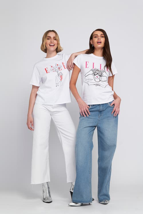 Elle Collection Heart Eyes Graphic Tee T-shirt In Blue