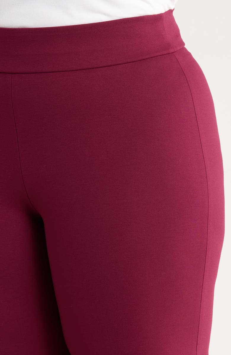 Anne Klein High Waist Wide Leg Pants, Alternate, color, Chianti