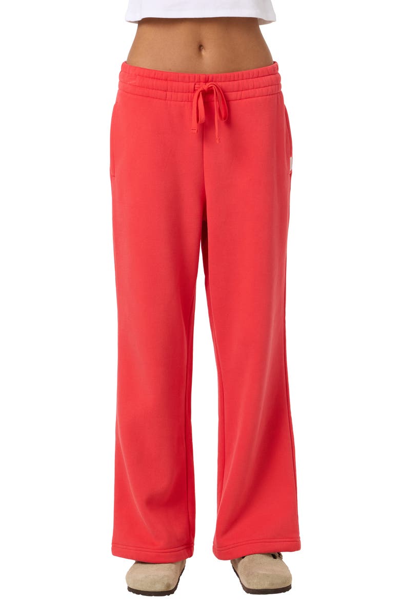Straight Leg Fleece Sweatpants, Main, color, LAVA RED