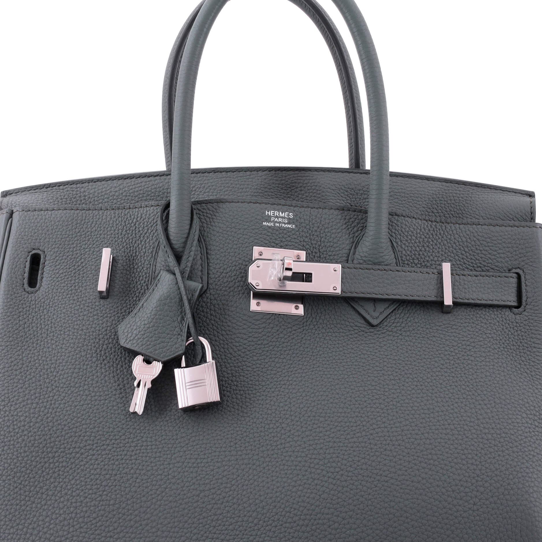 Birkin Handbag Green Togo with Palladium Hardware 30, Alternate, color, Green