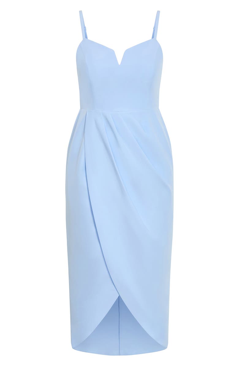 City Chic Sassy Flex Fit Tulip Midi Dress, Alternate, color, Soft Blue