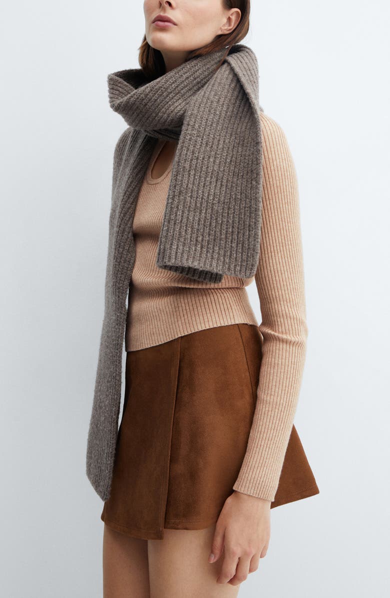 MANGO Front Keyhole Rib Polo Sweater, Alternate, color, 