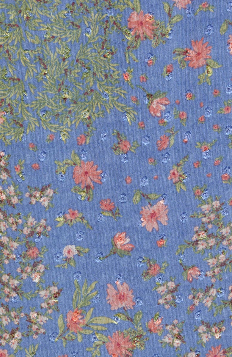 GIBSONLOOK Ruffle Tie Neck Floral Blouse, Alternate, color, 