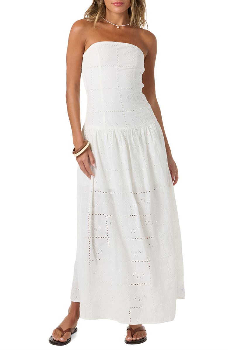 O'Neill Maisie Strapless Sundress, Main, color, White