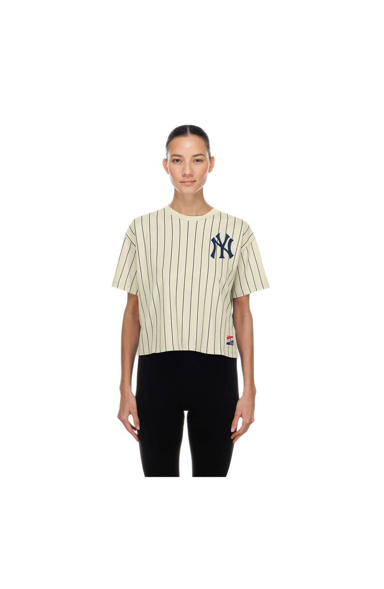 New Era Women's New Era Cream New York Yankees Throwback Boxy T-Shirt, Main, color,