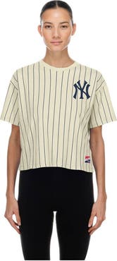 New Era Women's New Era Cream New York Yankees Throwback Boxy T-Shirt