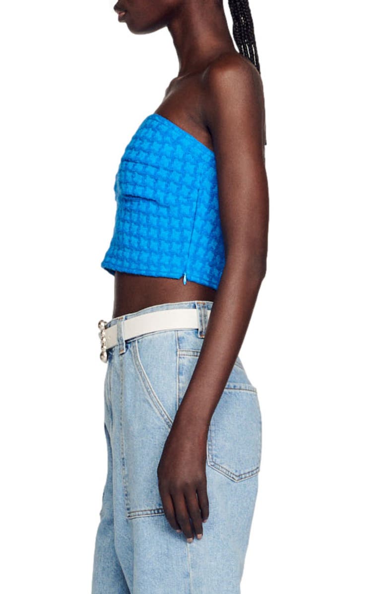 SANDRO Varenne Knit Tube Top, Alternate, color, Bleu Electrique