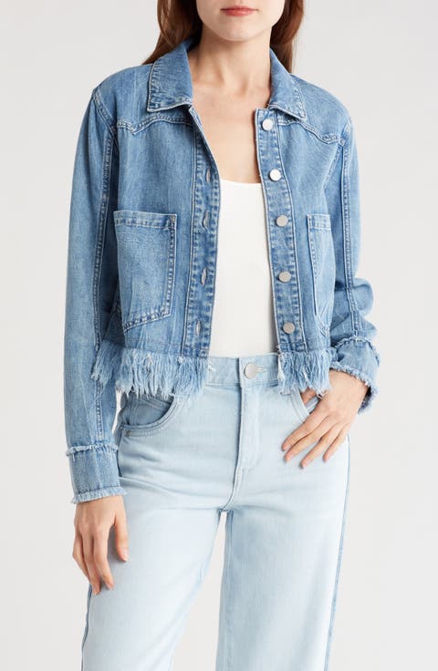 Chewed Frayed Hem Denim Jacket